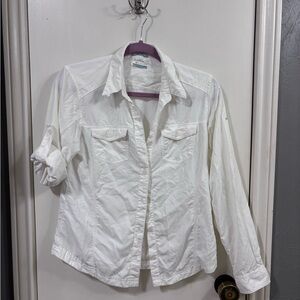 Columbia PFG Omni-Shade White Button-Up Shirt